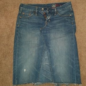 GAP distressed jean skirt